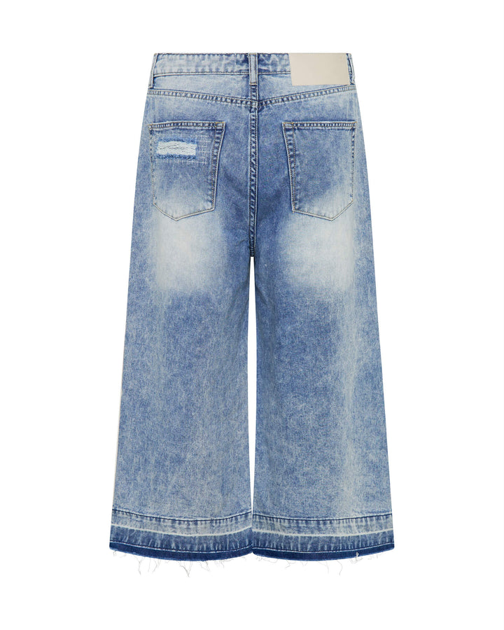 ONE TEASPOON Womens Sunset Blue 720's Mid Waist Long Length Denim Shorts - Sunset Blue, WOMENS SHORTS, OneTeaspoon, Elwood 101