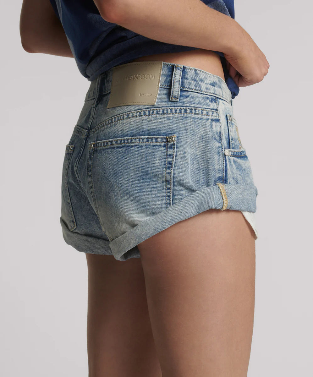 ONE TEASPOON Womens Sunset Blue Bandits Low Waist Denim Shorts - Sunset Blue, WOMENS SHORTS, OneTeaspoon, Elwood 101