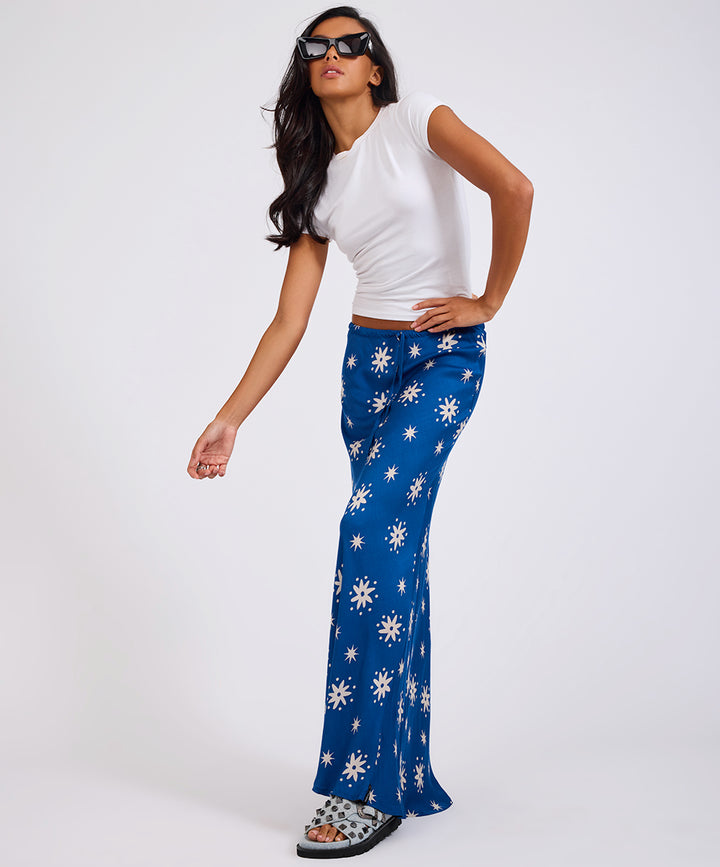 ONE TEASPOON Womens Supernova Satin Slip Skirt in Blue