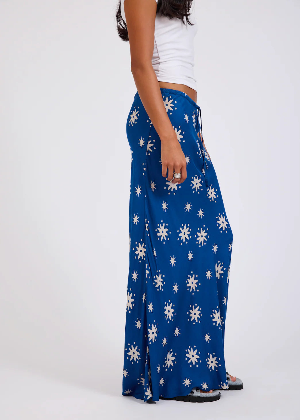 ONE TEASPOON Womens Supernova Satin Slip Skirt in Blue