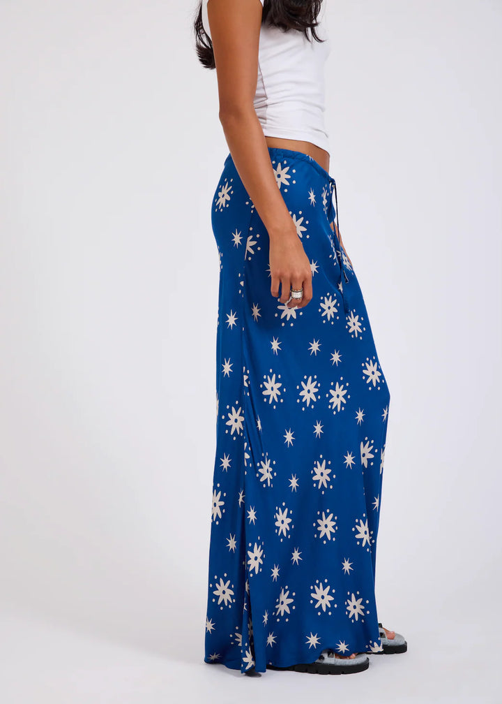 ONE TEASPOON Womens Supernova Satin Slip Skirt in Blue