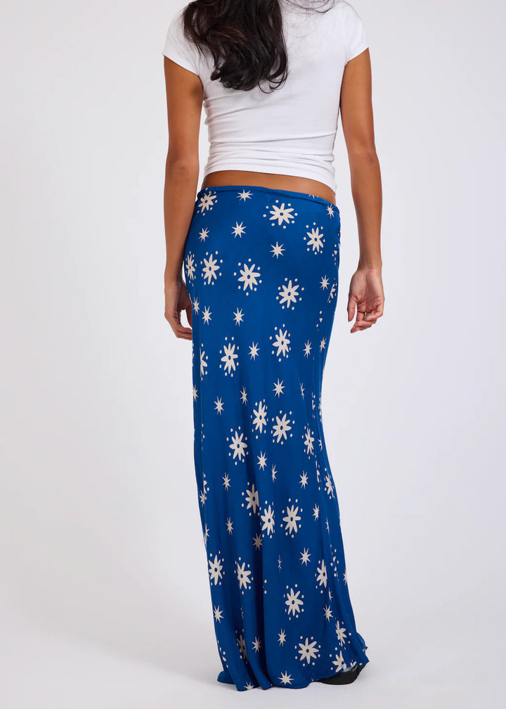 ONE TEASPOON Womens Supernova Satin Slip Skirt in Blue