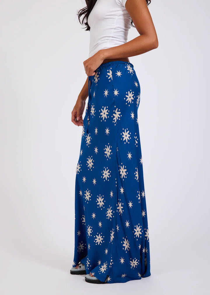 ONE TEASPOON Womens Supernova Satin Slip Skirt in Blue