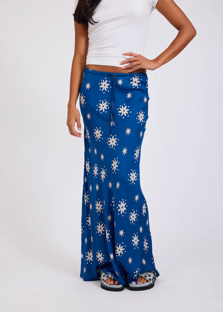 ONE TEASPOON Womens Supernova Satin Slip Skirt in Blue