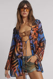ONE TEASPOON Womens Tropical Chiffon Beach Cover Up Tie Top - Multi, WOMENS TOPS & SHIRTS, OneTeaspoon, Elwood 101