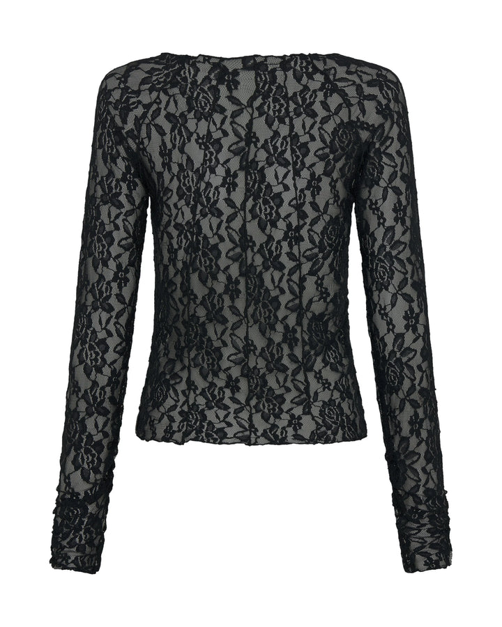 ONE TEASPOON Womens Wednesday Lace Long Sleeve Top in Black