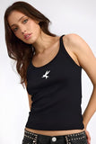 ONE TEASPOON Womens Black One Teaspoon Fine Rib Singlet - Black, WOMENS TEES & TANKS, OneTeaspoon, Elwood 101
