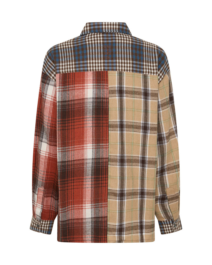 ONE TEASPOON Womens Essential Patchwork Flannel Shirt in Natural