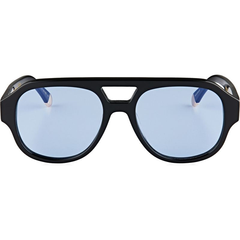 OSCAR & FRANK Le Style Sunglasses Gloss Black/ Blue Lens, SUNGLASSES UNISEX, OSCAR & FRANK, Elwood 101