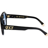 OSCAR & FRANK Le Style Sunglasses Gloss Black/ Blue Lens, SUNGLASSES UNISEX, OSCAR & FRANK, Elwood 101