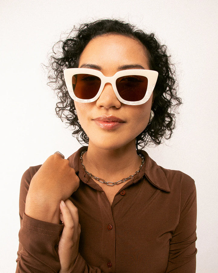 OSCAR & FRANK Fairfax & 3rd Sunglasses - Cream Pearl, SUNGLASSES UNISEX, OSCAR & FRANK, Elwood 101