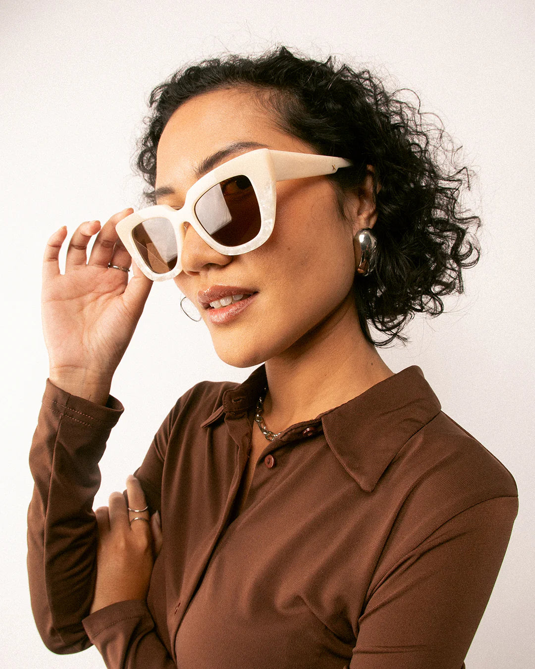 OSCAR & FRANK Fairfax & 3rd Sunglasses - Cream Pearl, SUNGLASSES UNISEX, OSCAR & FRANK, Elwood 101