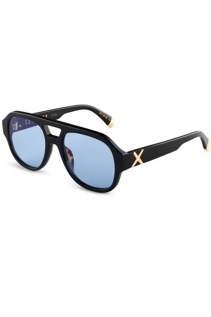 OSCAR & FRANK Le Style Sunglasses Gloss Black/ Blue Lens