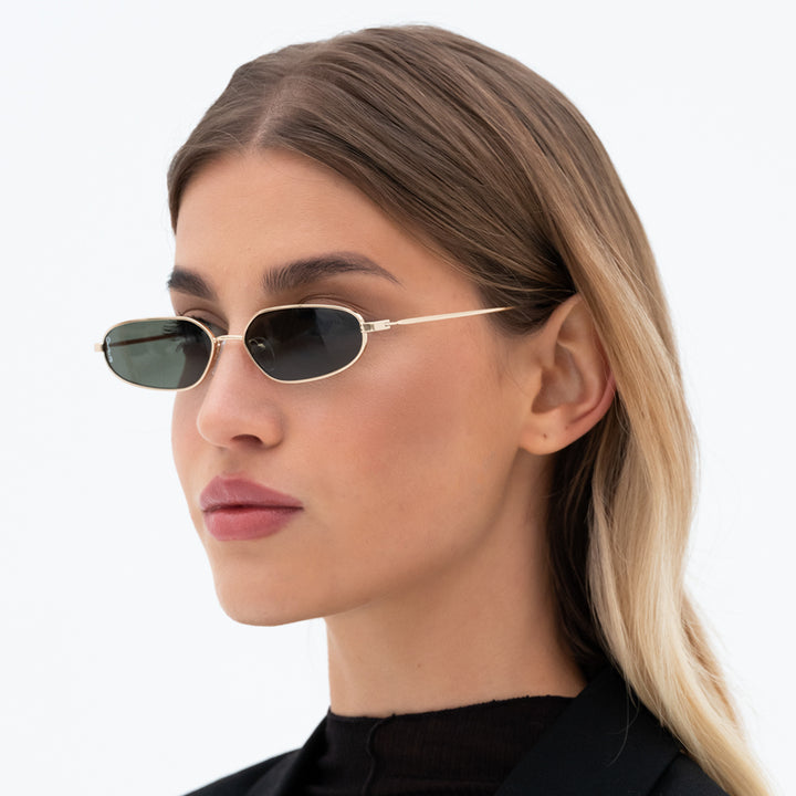 OTRA EYEWEAR Drew Sunglasses Gold / Green, SUNGLASSES UNISEX, OTRA EYEWEAR, Elwood 101