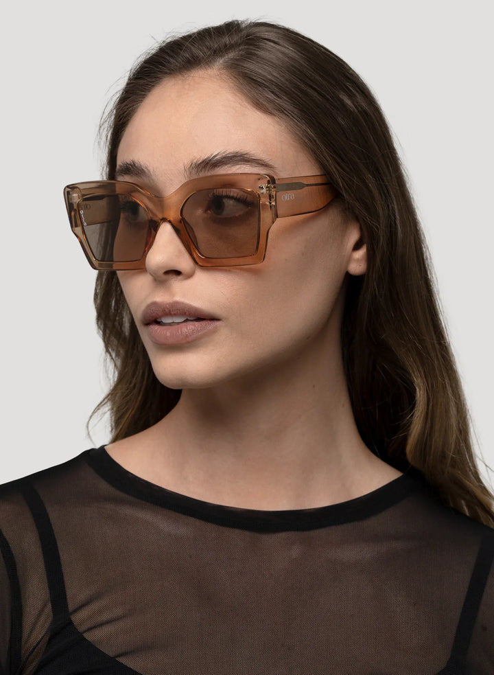 OTRA EYEWEAR Pipa Sunglasses- Transparent Gold/ Brown, SUNGLASSES UNISEX, OTRA EYEWEAR, Elwood 101