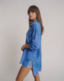 ONE TEASPOON Womens Polka Star Muslin Longline Shirt - Blue, WOMENS TOPS & SHIRTS, OneTeaspoon, Elwood 101