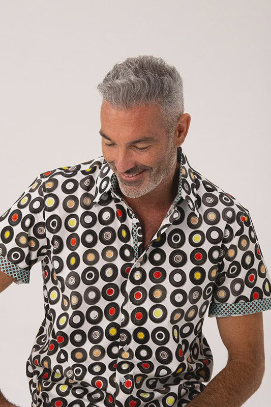 ROCK & ROLL RELIGION Mens Ashton Short Sleeve Shirt in White