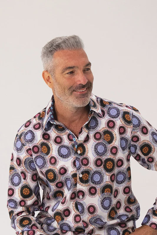 ROCK & ROLL RELIGION Mens Kearsley Long Sleeve Shirt in White