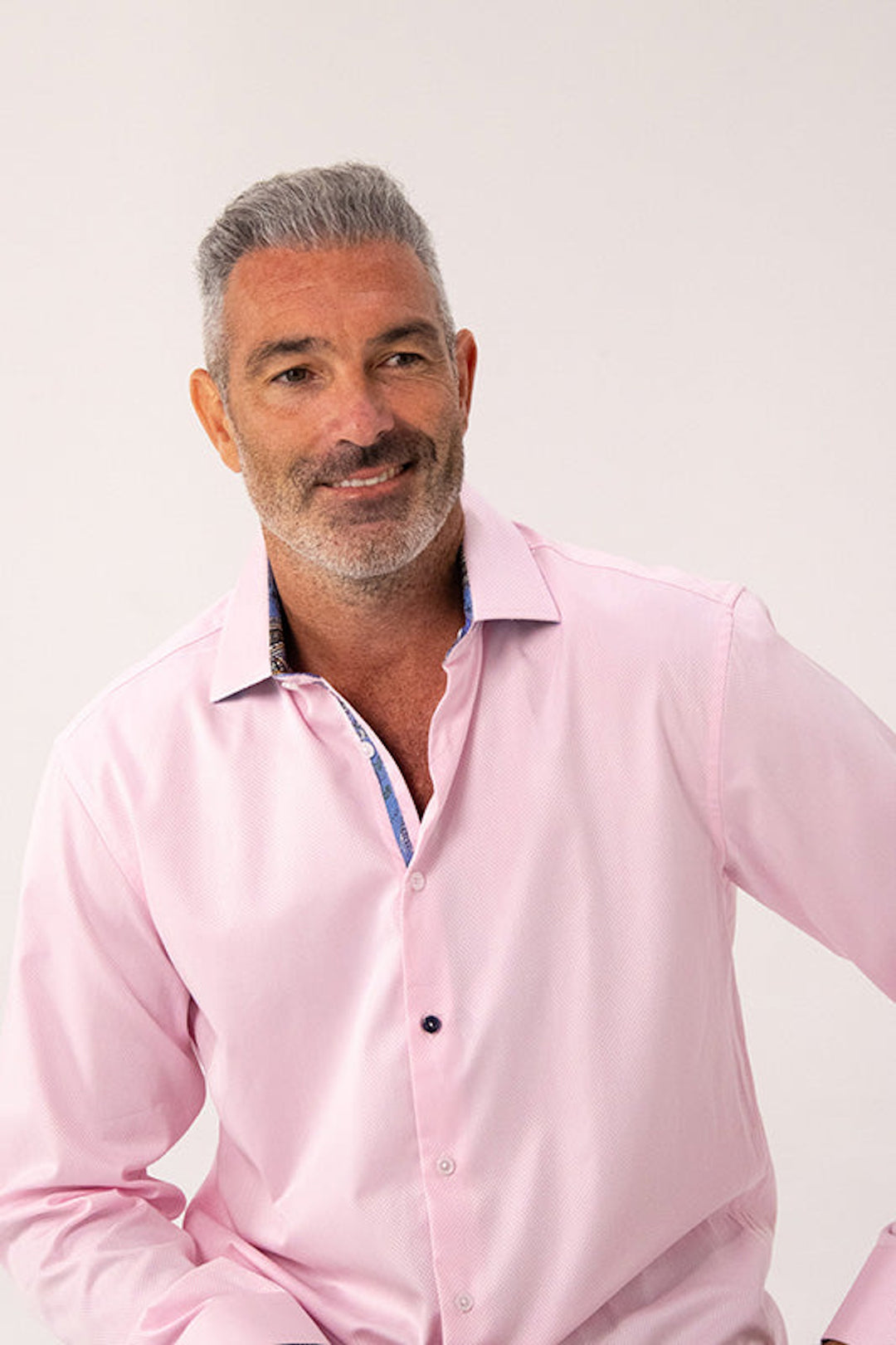 ROCK & ROLL RELIGION Mens Marple Long Sleeve Shirt in Pink, MENS SHIRTS, ROCK & ROLL RELIGION, Elwood 101