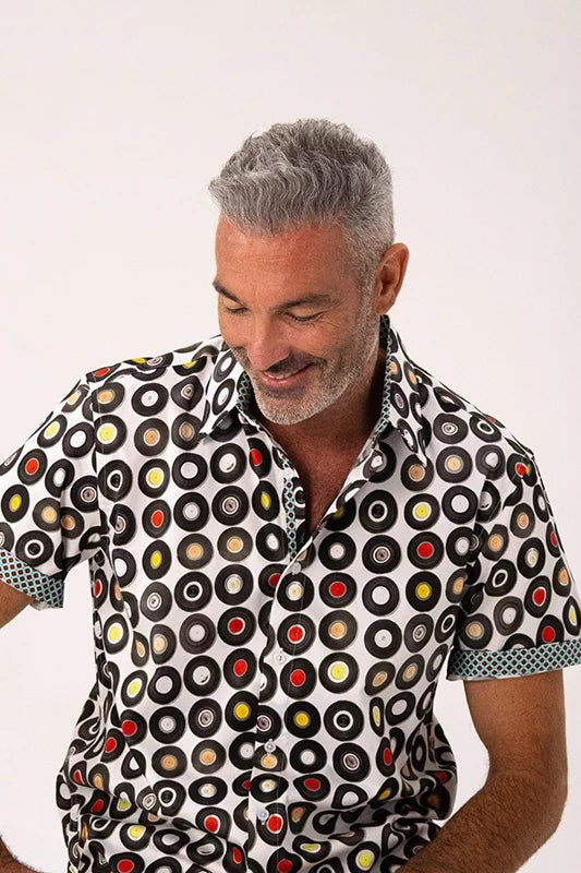 ROCK & ROLL RELIGION Mens Ashton Short Sleeve Shirt in White
