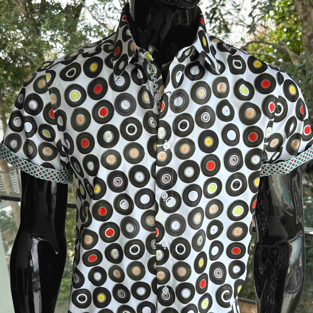 ROCK & ROLL RELIGION Mens Ashton Short Sleeve Shirt in White