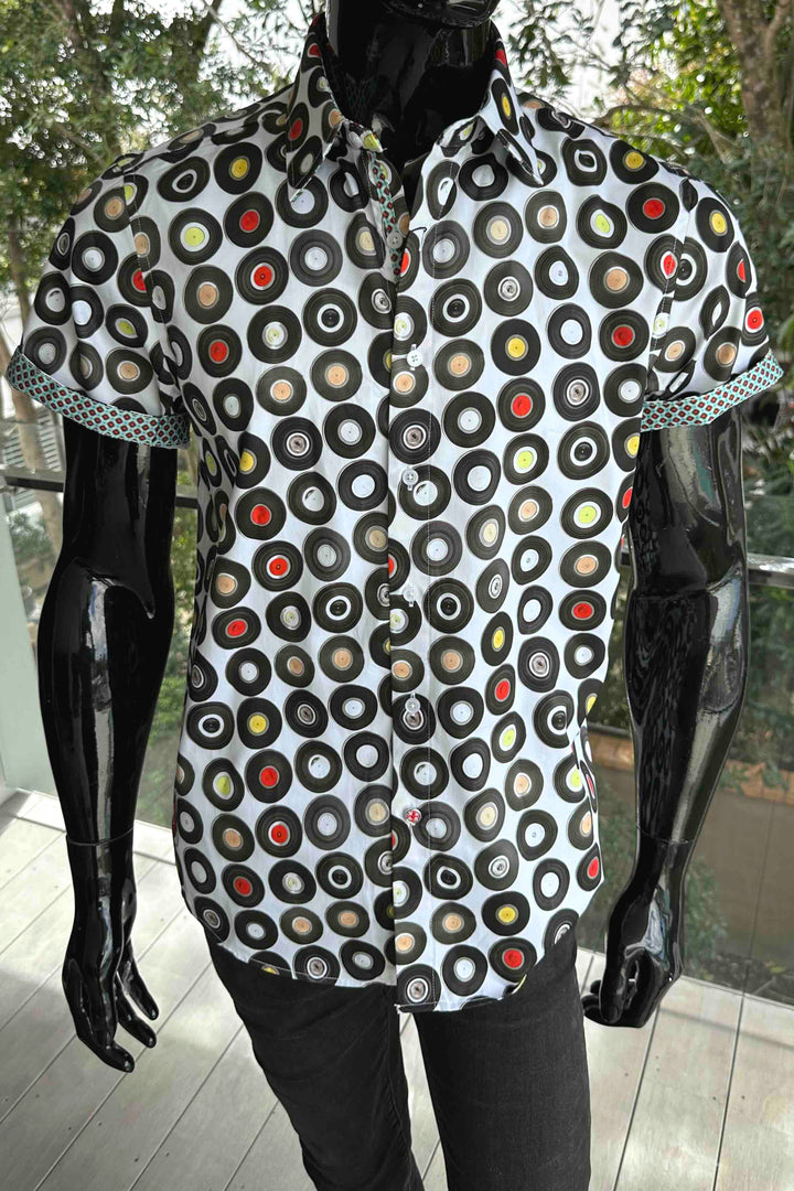 ROCK & ROLL RELIGION Mens Ashton Short Sleeve Shirt in White