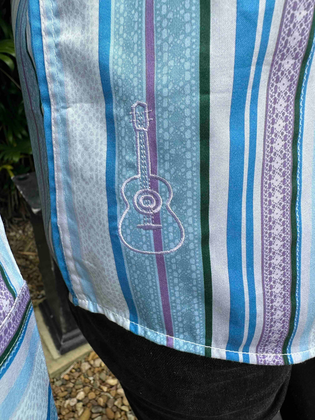 ROCK & ROLL RELIGION Mens Farnworth Stripe Long Sleeve Shirt in Teal, MENS SHIRTS, ROCK & ROLL RELIGION, Elwood 101