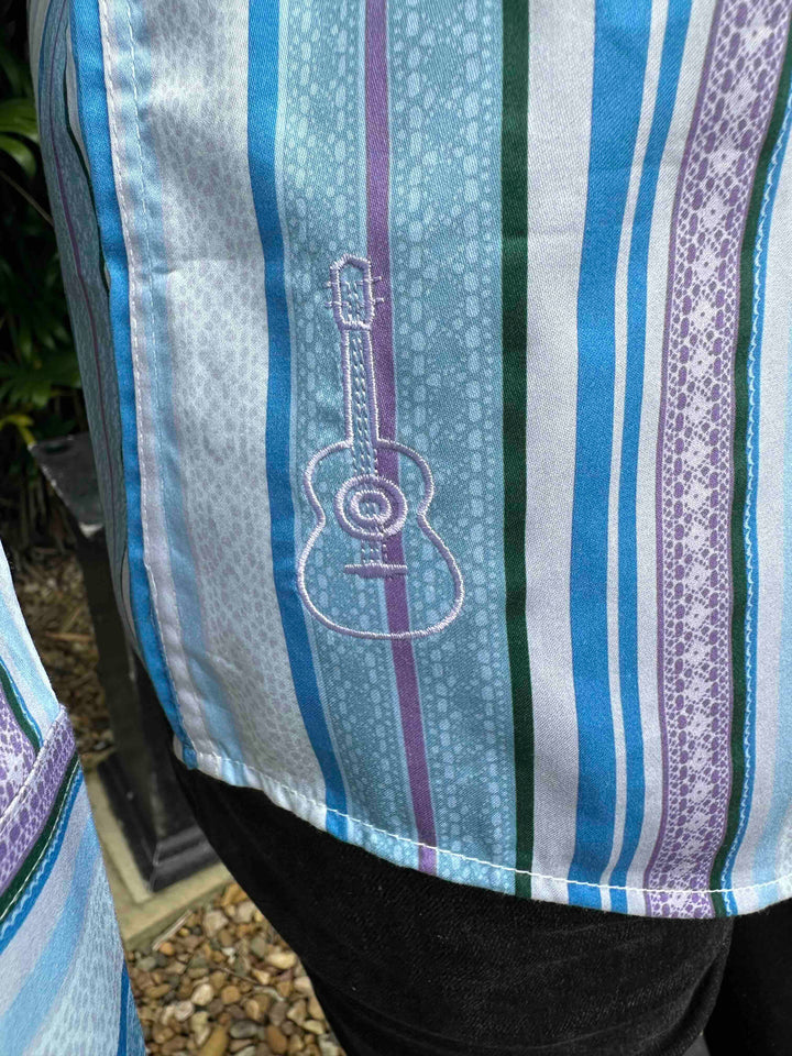 ROCK & ROLL RELIGION Mens Farnworth Stripe Long Sleeve Shirt in Teal, MENS SHIRTS, ROCK & ROLL RELIGION, Elwood 101