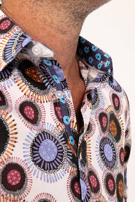 ROCK & ROLL RELIGION Mens Kearsley Long Sleeve Shirt in White