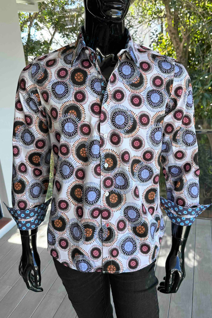 ROCK & ROLL RELIGION Mens Kearsley Long Sleeve Shirt in White