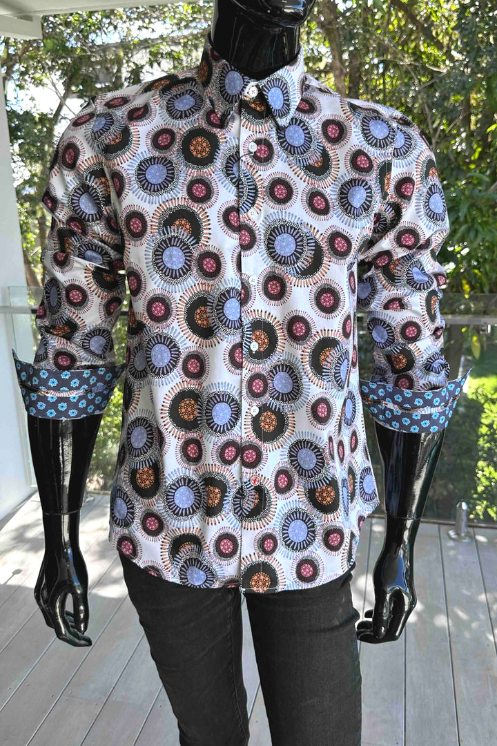 ROCK & ROLL RELIGION Mens Kearsley Long Sleeve Shirt in White