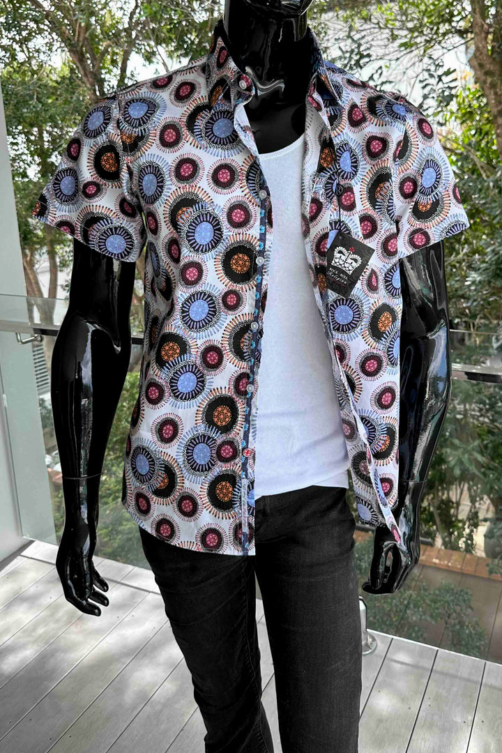 ROCK & ROLL RELIGION Mens Kearsley Short Sleeve Shirt in White