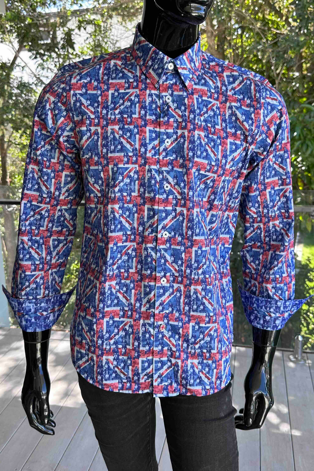 ROCK & ROLL RELIGION Mens Manchester Long Sleeve Shirt in Navy