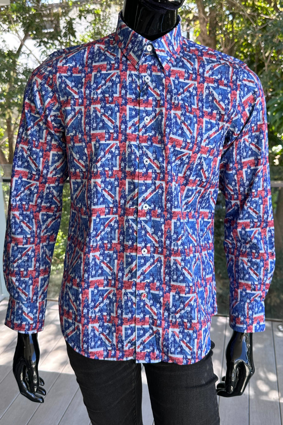 ROCK & ROLL RELIGION Mens Manchester Long Sleeve Shirt in Navy