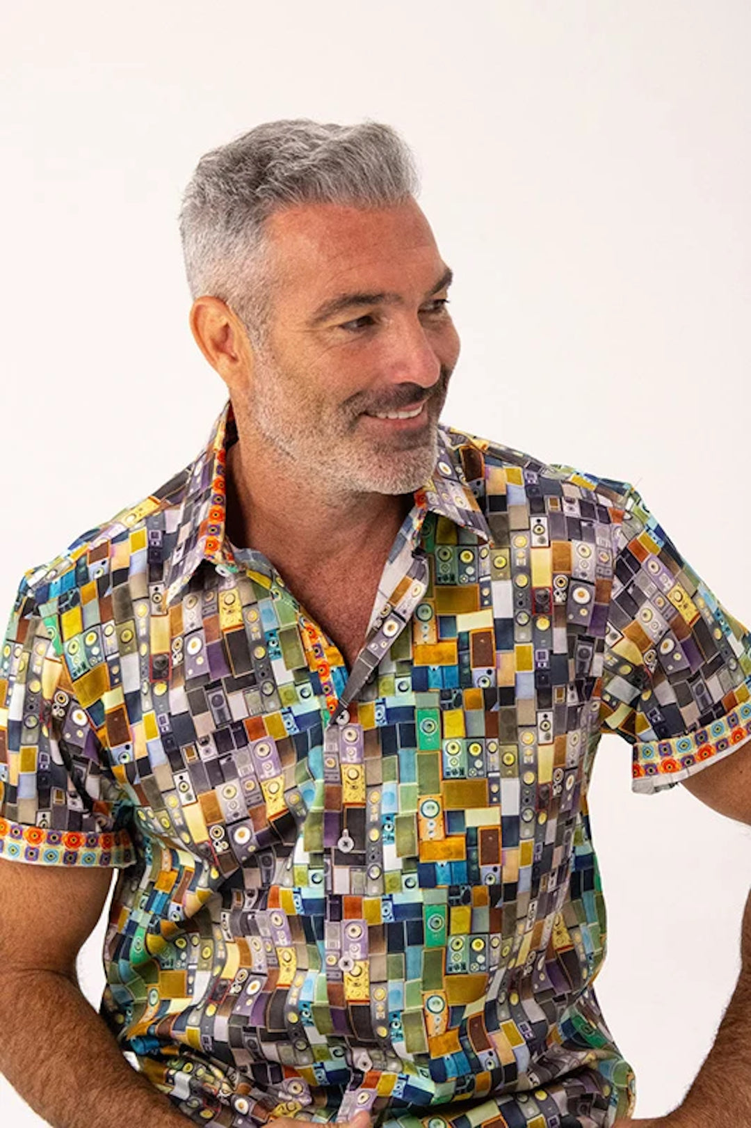 ROCK & ROLL RELIGION Mens Prestwich Short Sleeve Shirt in Multi
