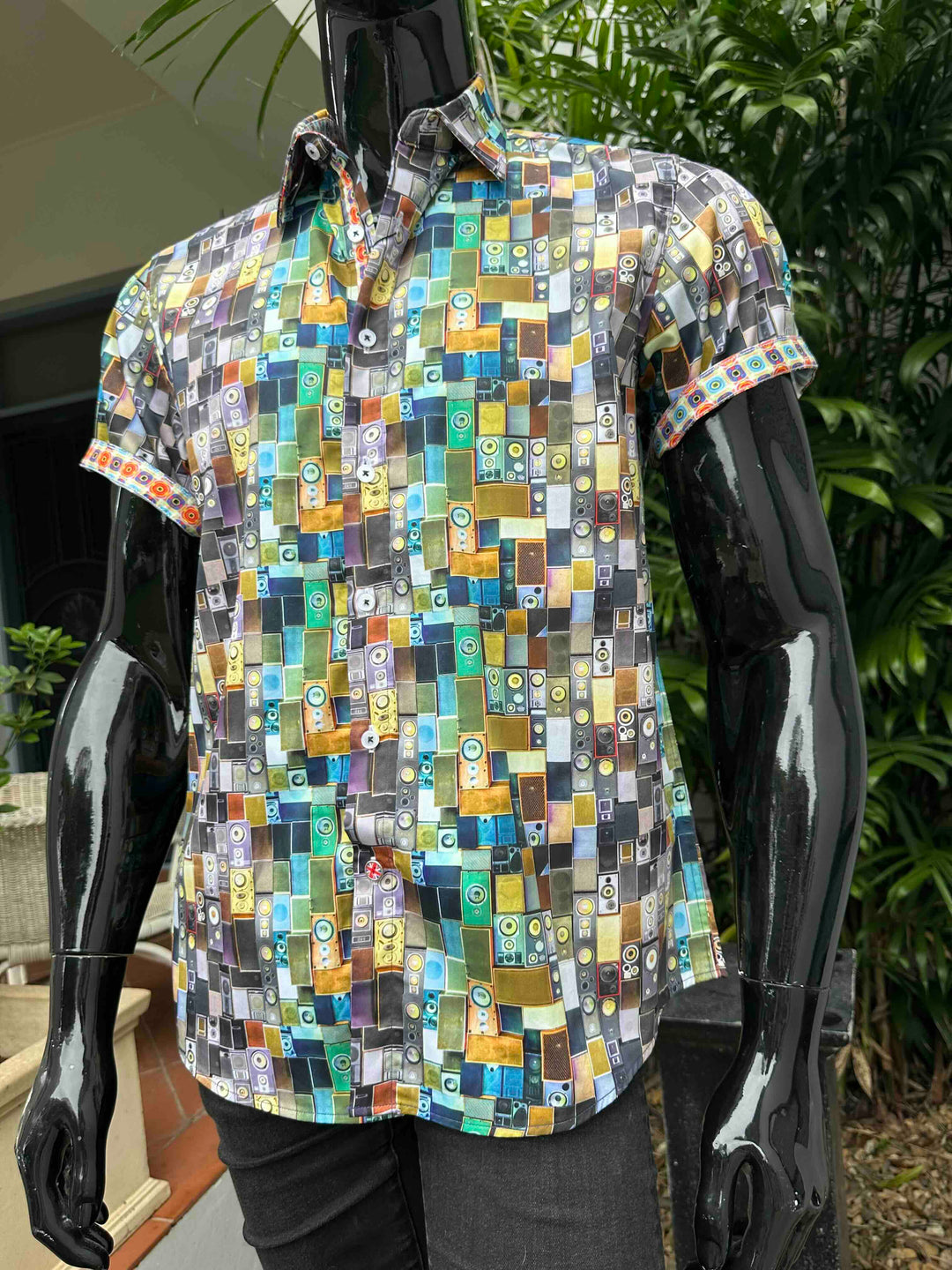 ROCK & ROLL RELIGION Mens Prestwich Short Sleeve Shirt in Multi, MENS SHIRTS, ROCK & ROLL RELIGION, Elwood 101