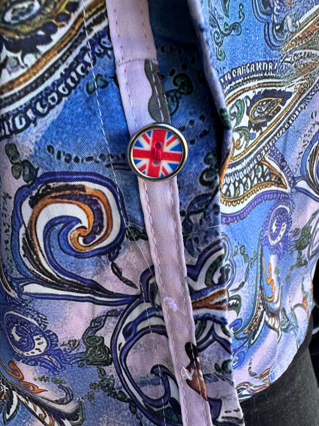ROCK & ROLL RELIGION Mens Walkden Long Sleeve Paisley Shirt  in Sky, MENS SHIRTS, ROCK & ROLL RELIGION, Elwood 101