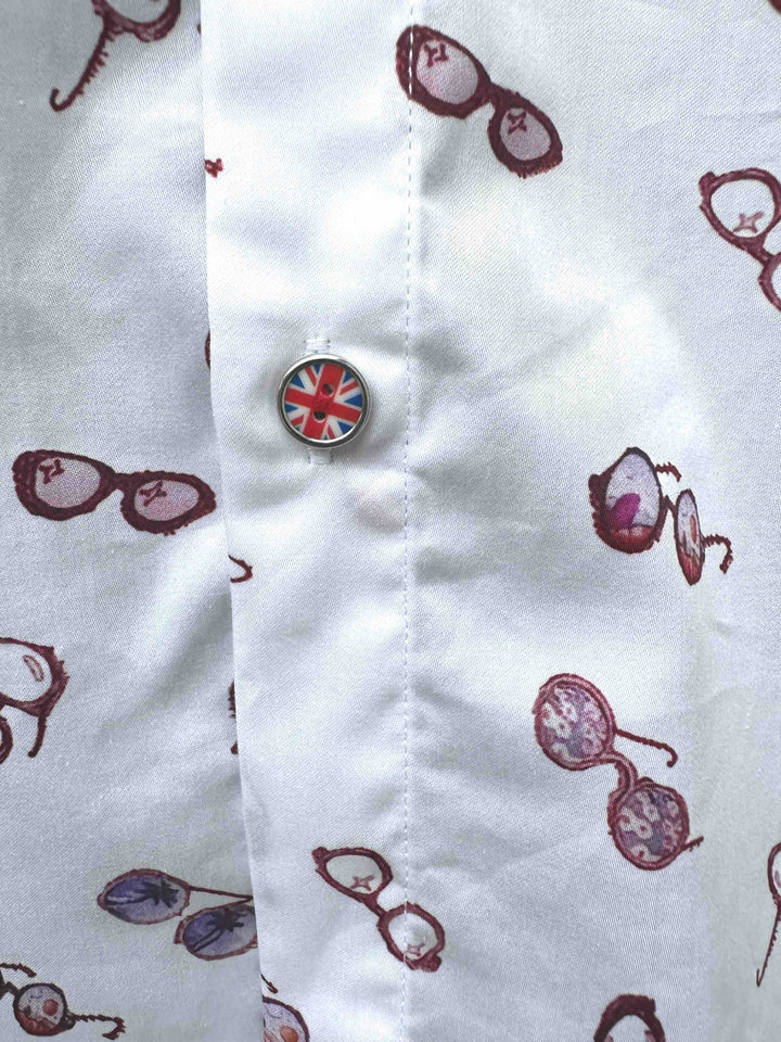 ROCK & ROLL RELIGION Mens Worsley Short Sleeve Shirt in White, MENS SHIRTS, ROCK & ROLL RELIGION, Elwood 101