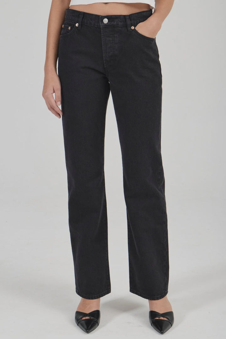 ROLLA'S Womens Meg Straight Jeans in Vice Washed Black