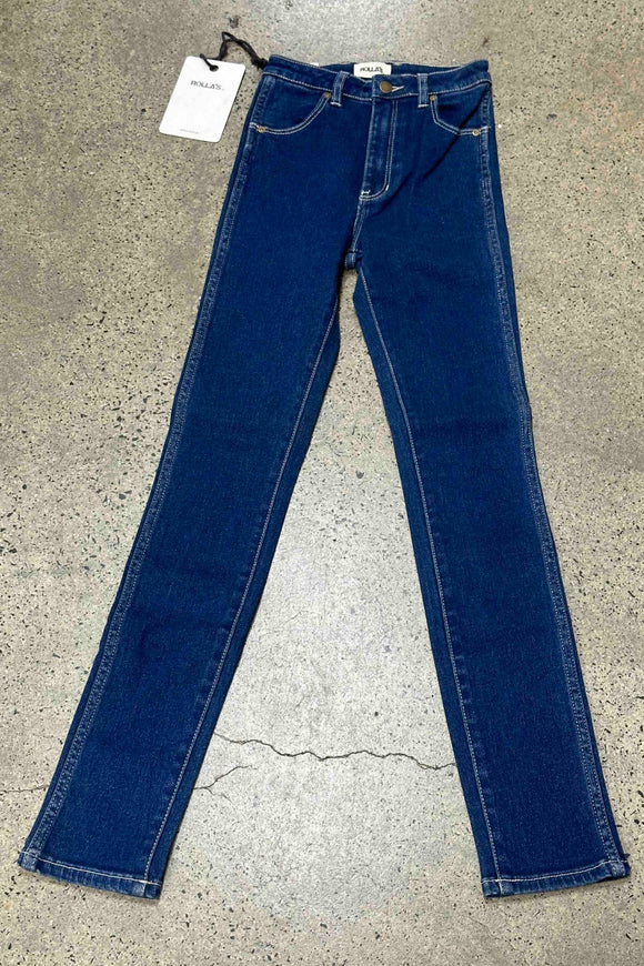 “ROLLAS Womens Eastcoast High Rise Skinny Jeans - Blue Rain