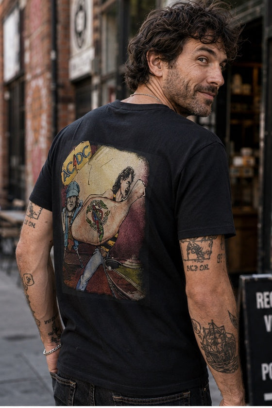 ROLLA'S x ACDC Mens Lightning Logo Tee in  Black