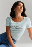 ROLLAS x ACDC Womens Old School Baby tee - Baby Blue, WOMENS TEES & TANKS, ROLLAS, Elwood 101