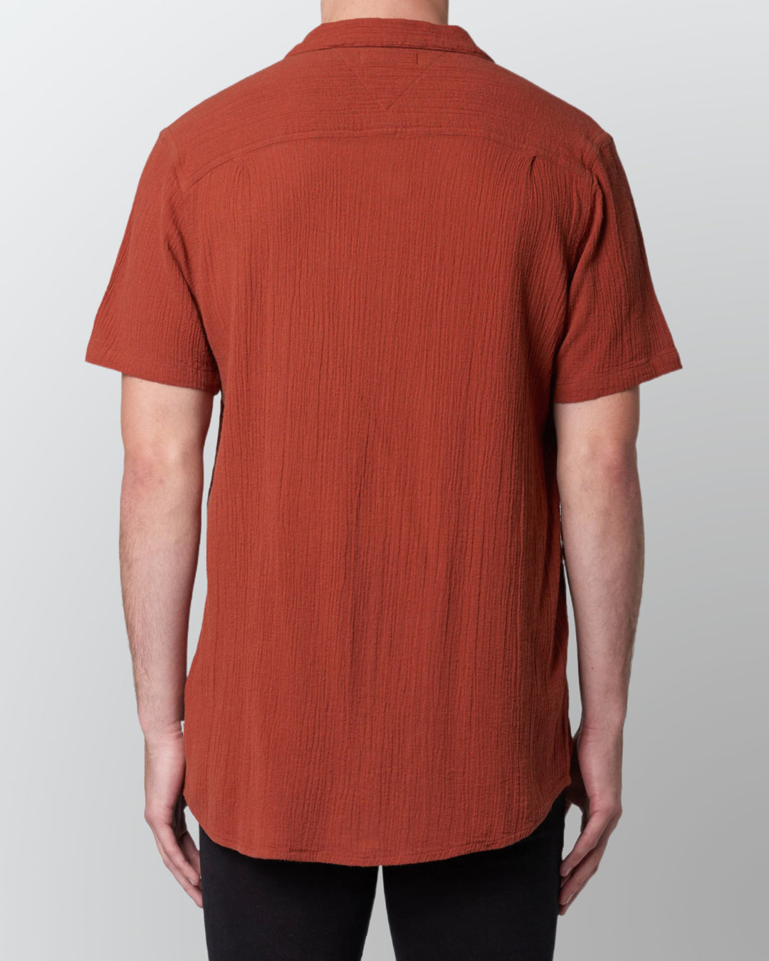 ROLLAS Mens Bon Crepe Short Sleeve Shirt - Burnt Sunset, MENS SHIRTS, ROLLAS, Elwood 101