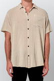 ROLLAS Mens Bon Crepe Short Sleeve Shirt - Natural, MENS SHIRTS, ROLLAS, Elwood 101