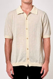 ROLLAS Mens Boucle Bowler Short Sleeve Shirt - Natural, MENS SHIRTS, ROLLAS, Elwood 101