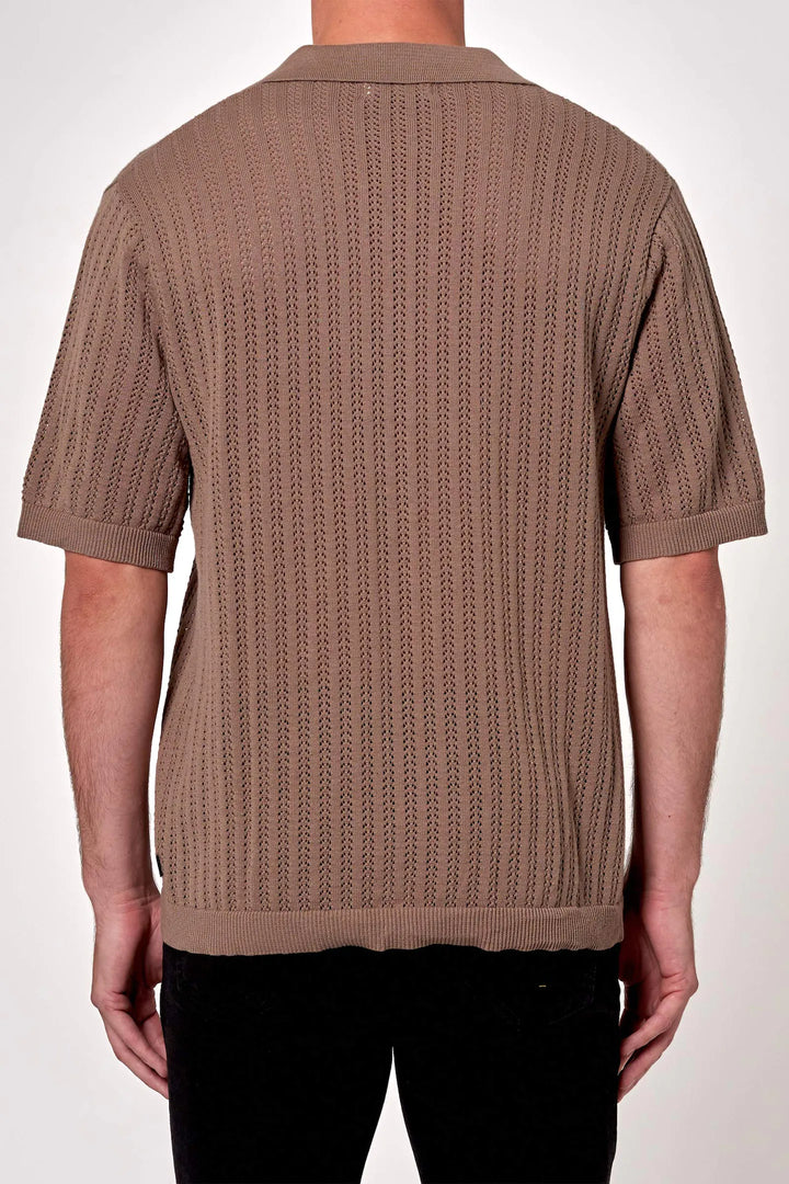 ROLLAS Mens Boucle Bowler Short Sleeve Shirt - Oak, MENS SHIRTS, ROLLAS, Elwood 101
