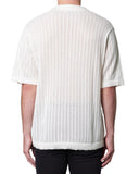 ROLLAS Mens Bowler Knit Short Sleeve Shirt - White, MENS SHIRTS, ROLLAS, Elwood 101