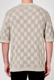 ROLLAS Mens Checker Knit Short Sleeve Shirt - Coconut, MENS SHIRTS, ROLLAS, Elwood 101