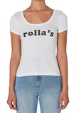 ROLLAS Womens Disco Rib Tee - White, WOMENS TEES & TANKS, ROLLAS, Elwood 101