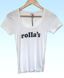 ROLLAS Womens Disco Rib Tee - White, WOMENS TEES & TANKS, ROLLAS, Elwood 101